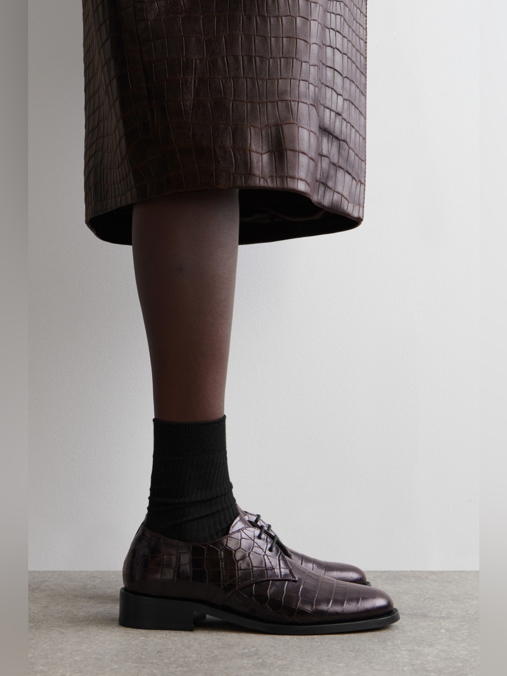COS CROC-EFFECT LEATHER Shoes